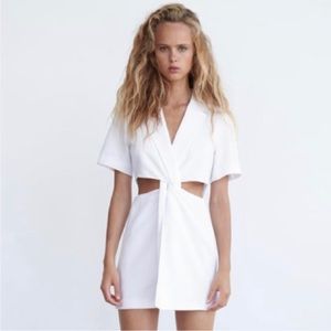 Zara size M cut out white blazer dress